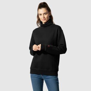 Homage Black Turtleneck Sweatshirt Thumbholes Large
